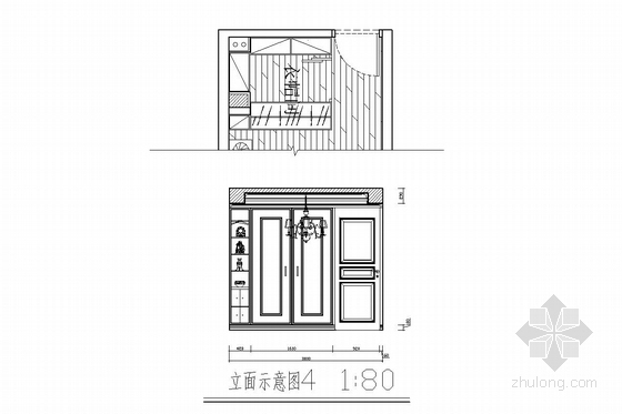 [河北]毗邻商圈高端花园小区简欧新古典风格三居室装修图（含效果图） 衣帽间立面图