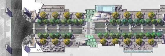 [西安]历史文化主题街道景观规划设计方案-总平面图 