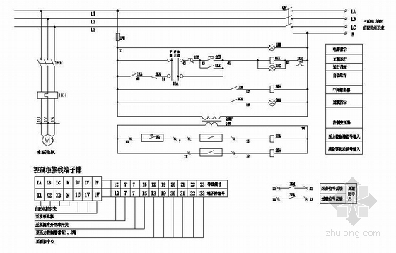 变频器控制柜电气原理图资料下载-消防稳压控制柜原理图