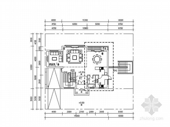 大别墅户型平面图资料下载-某三层现代别墅户型平面图（326）