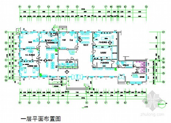 [安徽]妇幼保健所室内装饰工程清单计价实例(全套图纸 标底)-一层平面布置图 