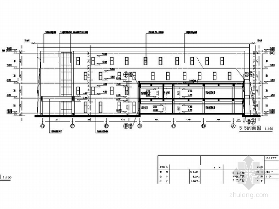 [内蒙古]四层超现代市级博物馆及档案馆建筑施工图-四层超现代市级博物馆及档案馆剖面图