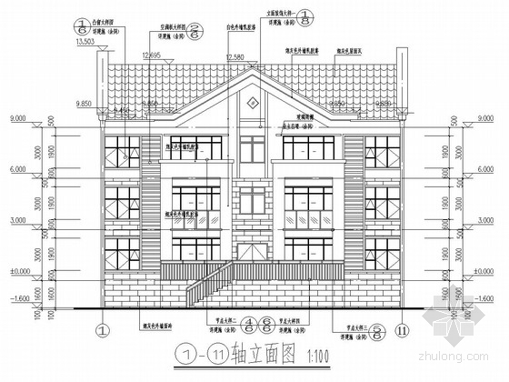 别墅总平图CAD资料下载-[江西]888平三层框架结构别墅结构施工图（含建筑图）