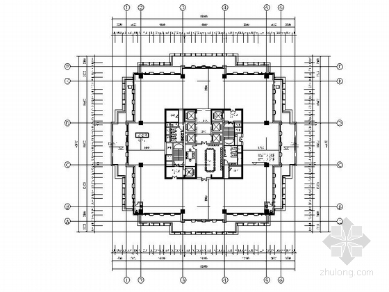 [浙江]现代风格超高层办公综合体建筑设计方案图（知名地产）-现代风格超高层办公综合体平面图