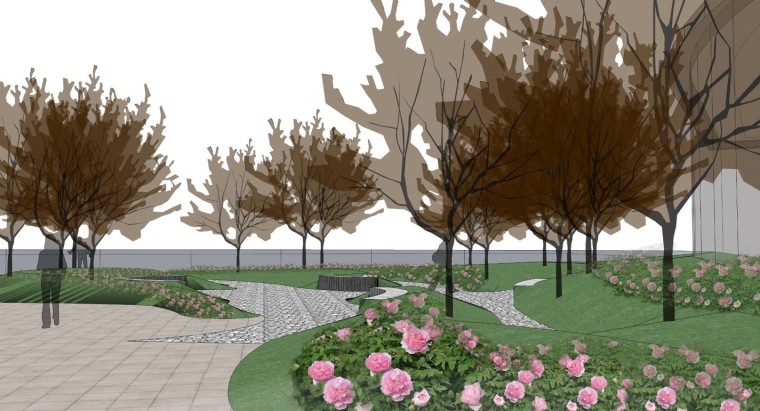 屋顶花园分区资料下载-[河南]洛阳高端酒店景观设计概念（牡丹特色）