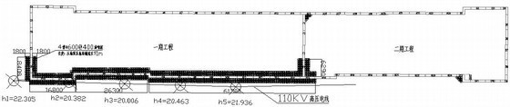 [湖北]地铁车站基坑高压线下地连墙施工方案（CAD图）-受高压线影响的部分地连墙两侧各增加旋喷桩平面布置图 