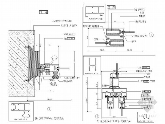 室外推拉门施工图cad资料下载-推拉门节点图