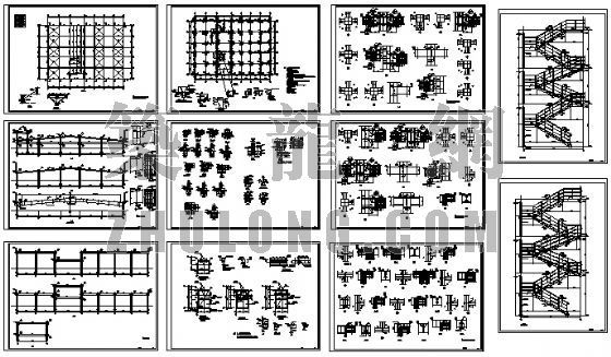 国标钢结构CAD钢结构图资料下载-多层钢结构厂房结构图