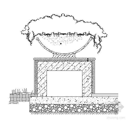 树池坐凳dwg资料下载-花钵坐凳组合详图