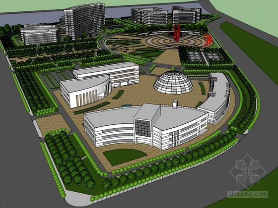 广场设计sketchup资料下载-城市广场设计SketchUp模型下载