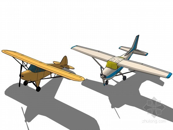 歼十飞机3d模型资料下载-小飞机SketchUp模型下载
