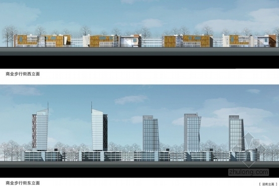 [浙江]商业区规划及单体设计方案文本-商业区立面图