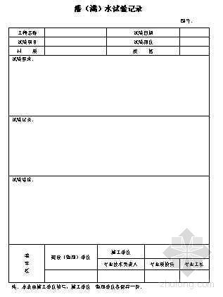 水池满水试验施工方案资料下载-灌（满）水试验记录