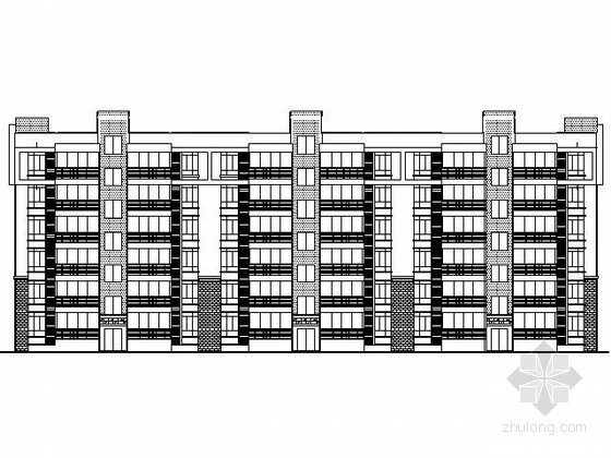 六层一梯三户施工图资料下载-某六层一梯四住宅楼建筑施工图（南梯）