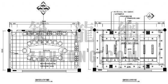 会议室室内装饰施工图资料下载-某会议室室内装饰图