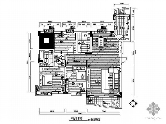 高层三居室现代风装修图资料下载-[武汉]现代三居室装修图