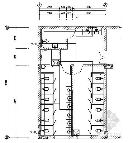 综合楼建筑给水排水工程毕业设计（含说明书）-公共厕所给排水平面图 