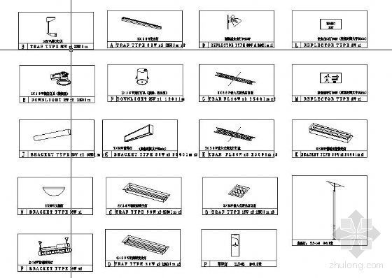 灯具dwg资料下载-多种灯具大样图