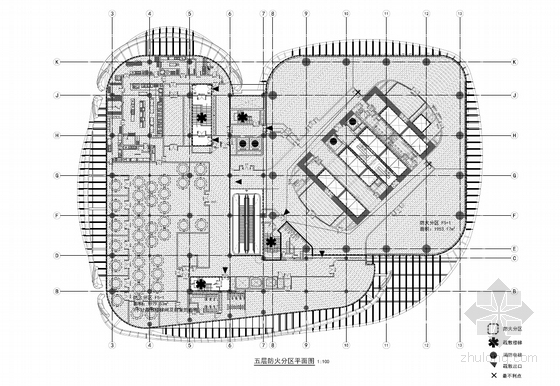 [北京]CBD核心商务区金融中心办公塔楼建筑设计施工图（44层 220米高）-金融中心办公塔楼各层平面图