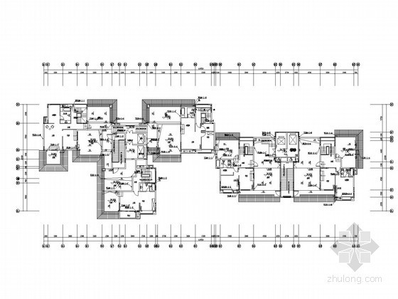 [最新出品]高档住宅建筑群给排水全套施工图（94张图 大院出品）-59栋机房层给排水平面图 