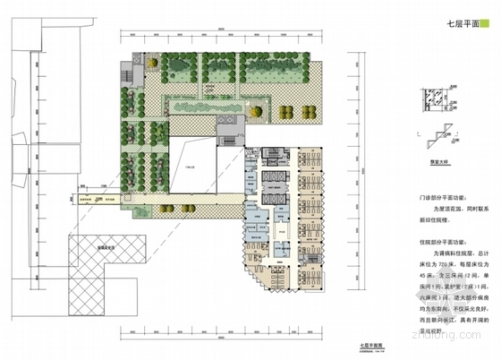 [湖北]高层新中式风格医院设计方案文本（2015年 设计优秀）-高层新中式风格医院设计方案平面图