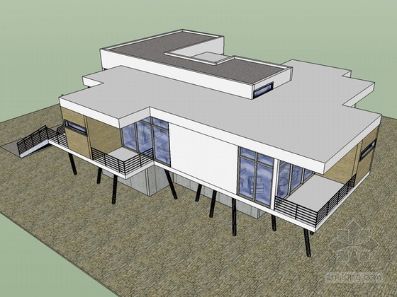 特拉维夫现代住宅资料下载-现代住宅SketchUp模型下载