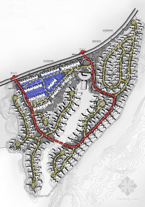 [安徽]传统欧式风格中高档山地度假别墅区建筑设计方案文本-传统风情中高档精品山体住宅建筑分析图