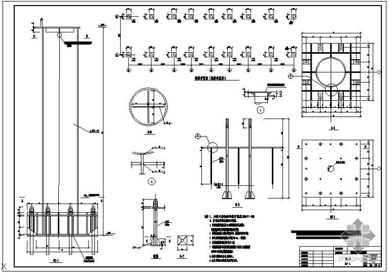 建施结施建筑结构2018资料下载-某钢结构网架结施节点构造详图