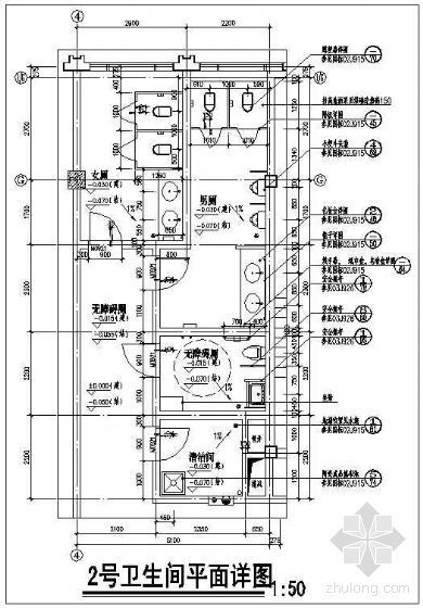 厕所大样cad建筑资料下载-卫生间大样（一）