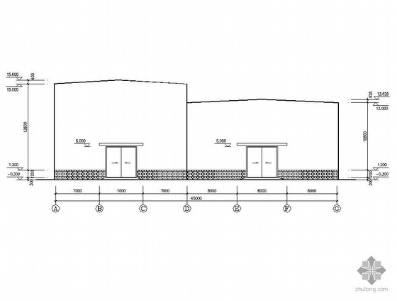 20t双跨厂房资料下载-某2X21m双高低跨排架结构轧钢车间施工图