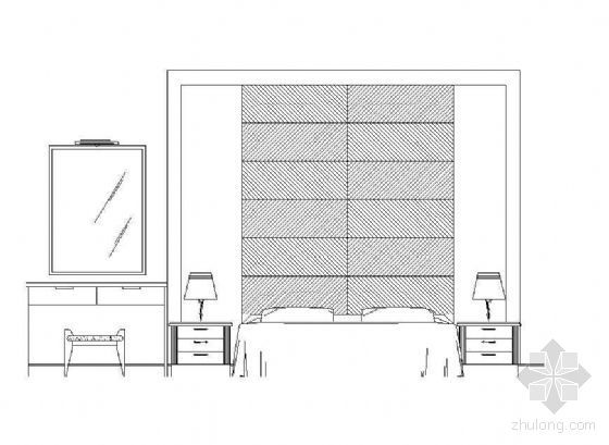 卧室床头节点图资料下载-床头墙面立面图块42