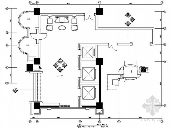 SU电梯厅模型资料下载-[昆山]五星级商务酒店电梯厅装修施工图
