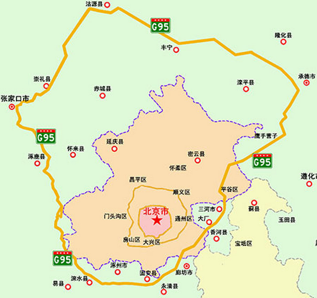 北京各环划分详细地图图片