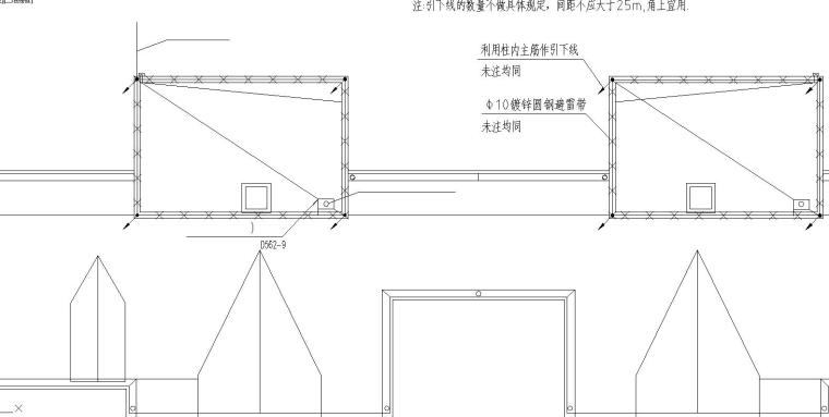 某商住楼强弱电图纸-防雷接地平面图