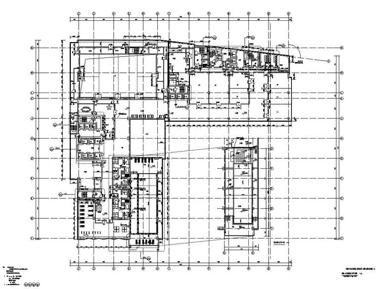 漕河泾新建办公楼施工图设计90个CAD文件-三层防火分区图