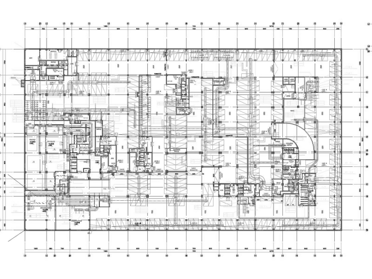 [广东]高层酒店建筑暖通空调全系统设计施工图（制冷机房）-地下二层通风及防排烟平面图.jpg