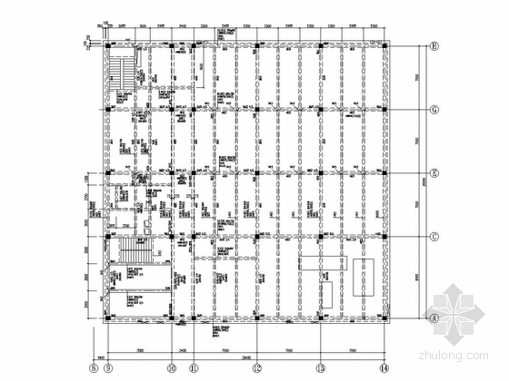 [浙江]12层框剪结构办公大厦结构工程设计图-中央控制室标高7.770m梁配筋图