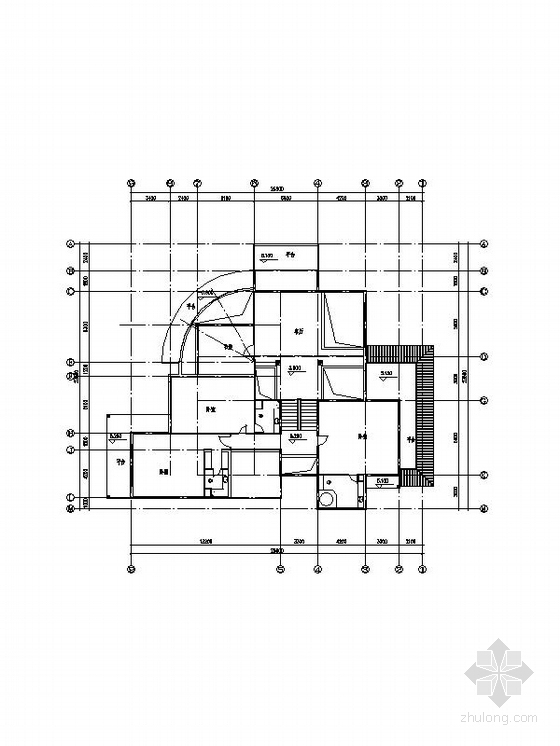 [新农村]3层现代风格家庭别墅设计施工图纸（含效果图）-3层现代风格家庭别墅平面图