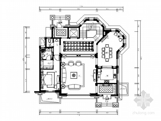 三层别墅电梯设计图资料下载-[常州]豪华三层别墅欧式风格样板房室内设计施工图（含效果图）