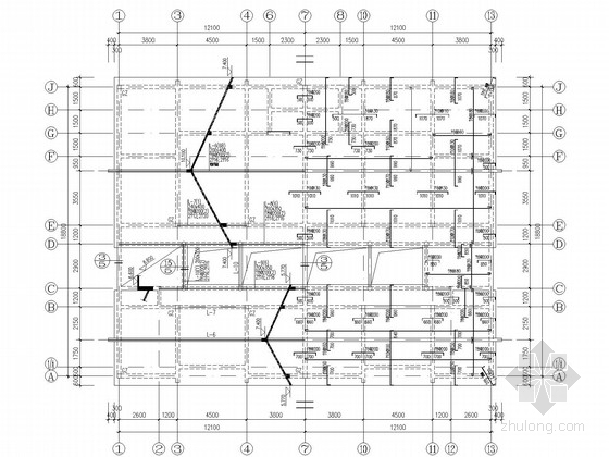 两层砖混住宅结构施工图-屋面结构图 