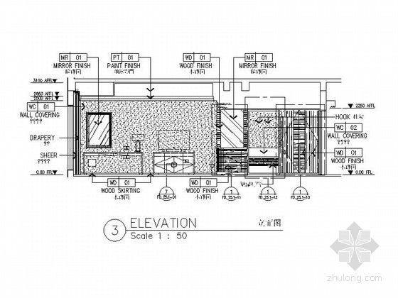 [安徽]休闲商务连锁五星级大酒店室内设计CAD施工图立面图 