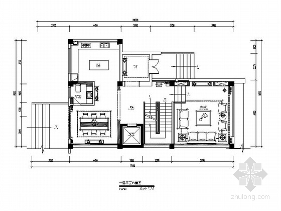 中式别墅施工图模型资料下载-[青岛]中式别墅装修施工图