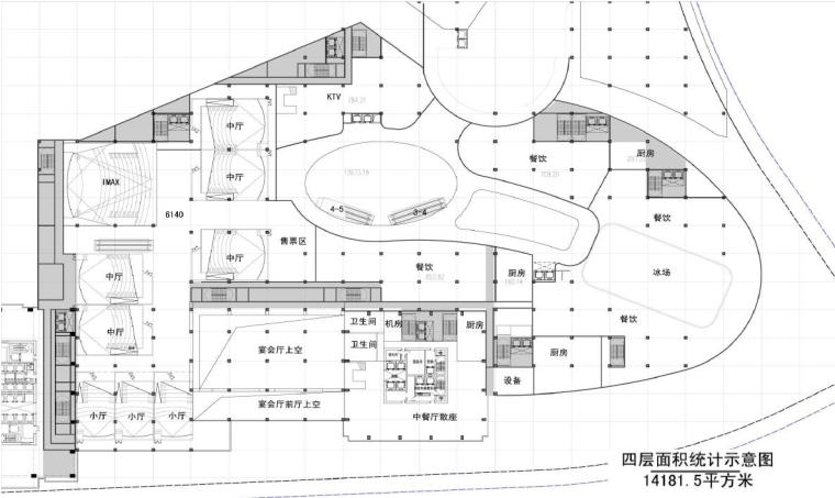 [上海]超高层核心筒布局商业综合体建筑设计方案文本-超高层核心筒布局商业综合体建筑平面图