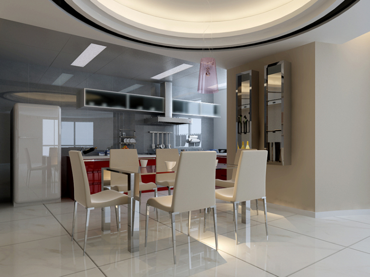 简约清新客餐厅3D模型下载-简约清新客餐厅