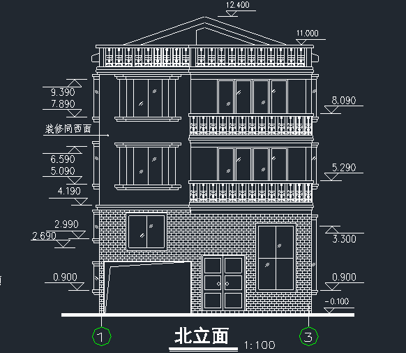 三层独栋别墅建筑结构施工图_1