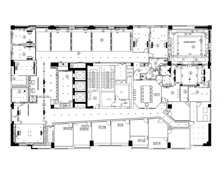 现代混搭风格凯隆地产办公室装修设计施工图+效果图-7吊顶尺寸及材料图_看图王