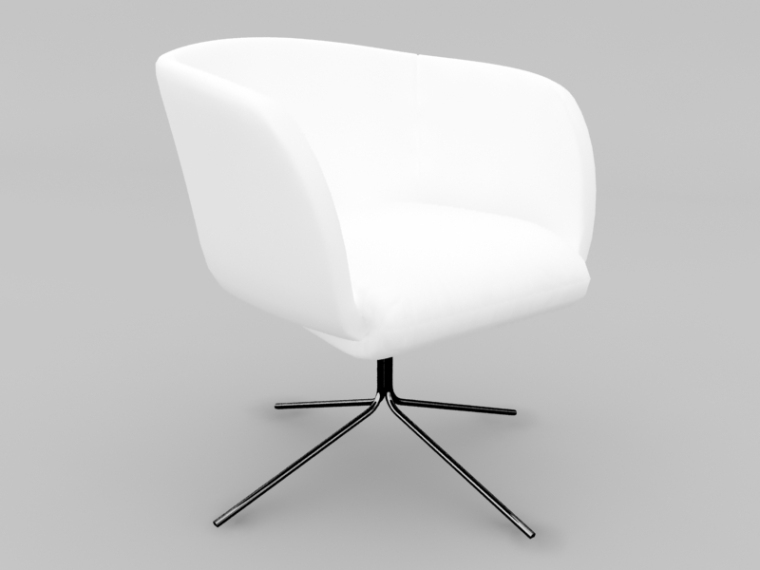 白色布帘3d模型资料下载-白色椅子3D模型下载