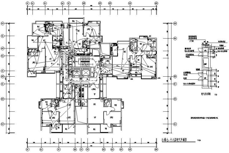 某十八层商业大厦电气施工全套图纸(75张)-电气平面图2