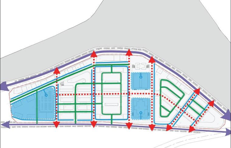 [甘肃]组团式布局高层电子商务大厦建筑设计方案文本-组团式布局高层电子商务大厦建筑分析图