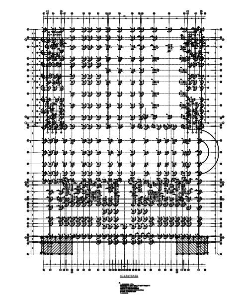 [海南]5栋框架/框剪结构公寓式酒店结构施工图（CAD、41张）-地下室承台平面布置图